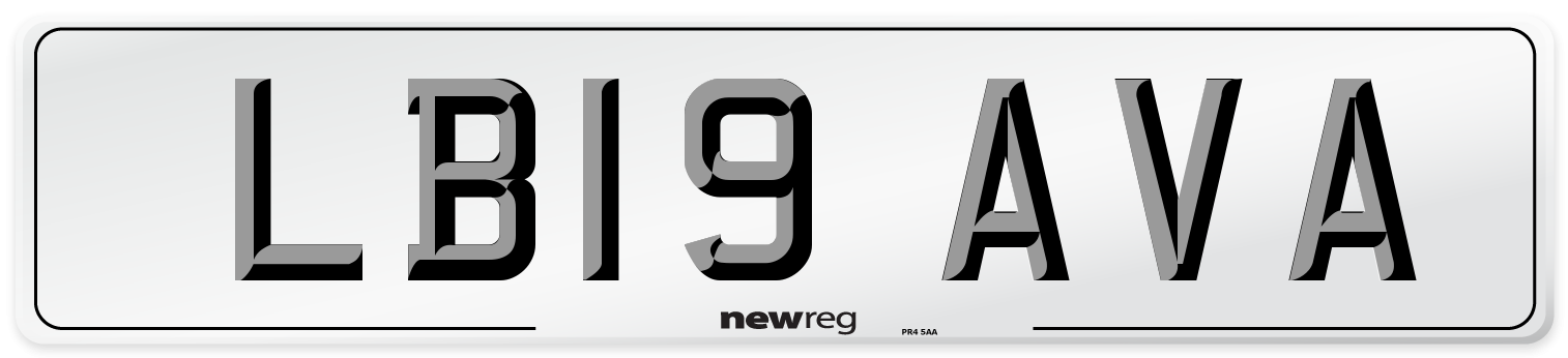 LB19 AVA Number Plate from New Reg